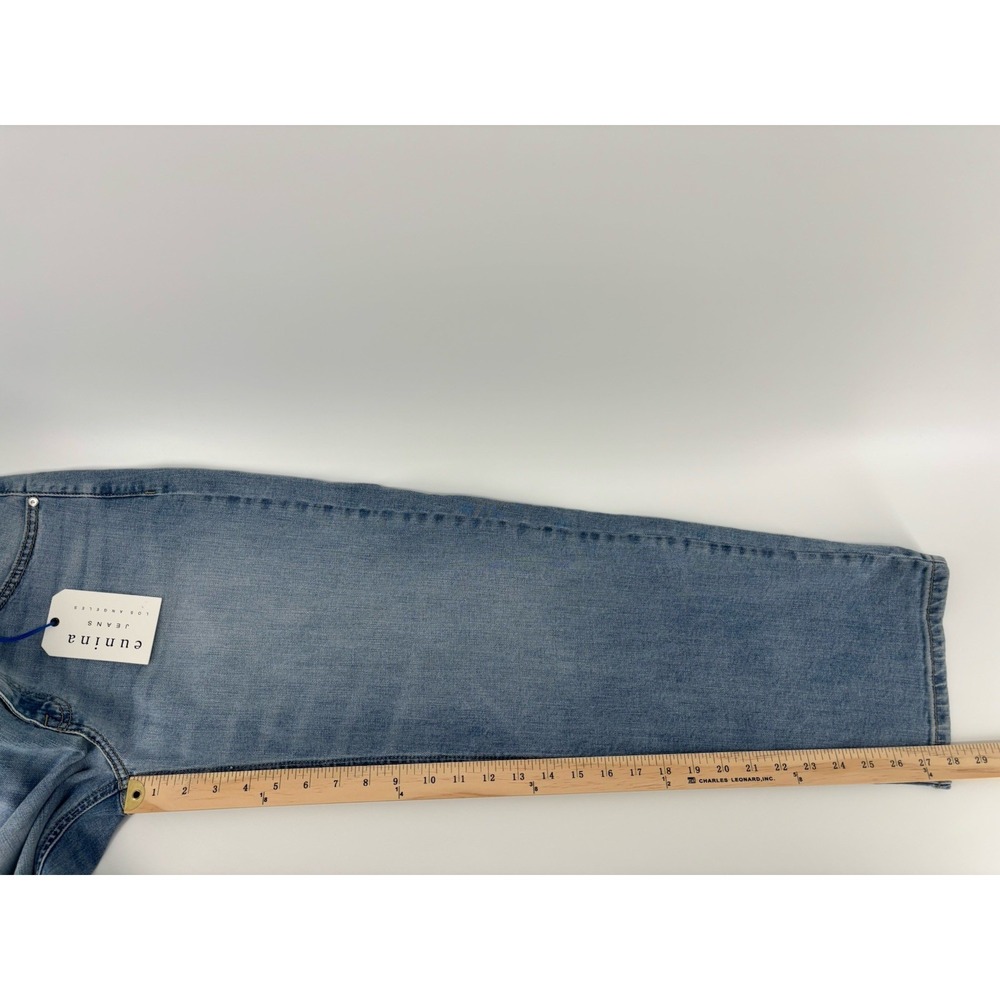 NWT Eunina Danica Bowed Straight Mid Rise Jeans Sz 7/28 Momcore Barrel Style - Picture 15 of 16